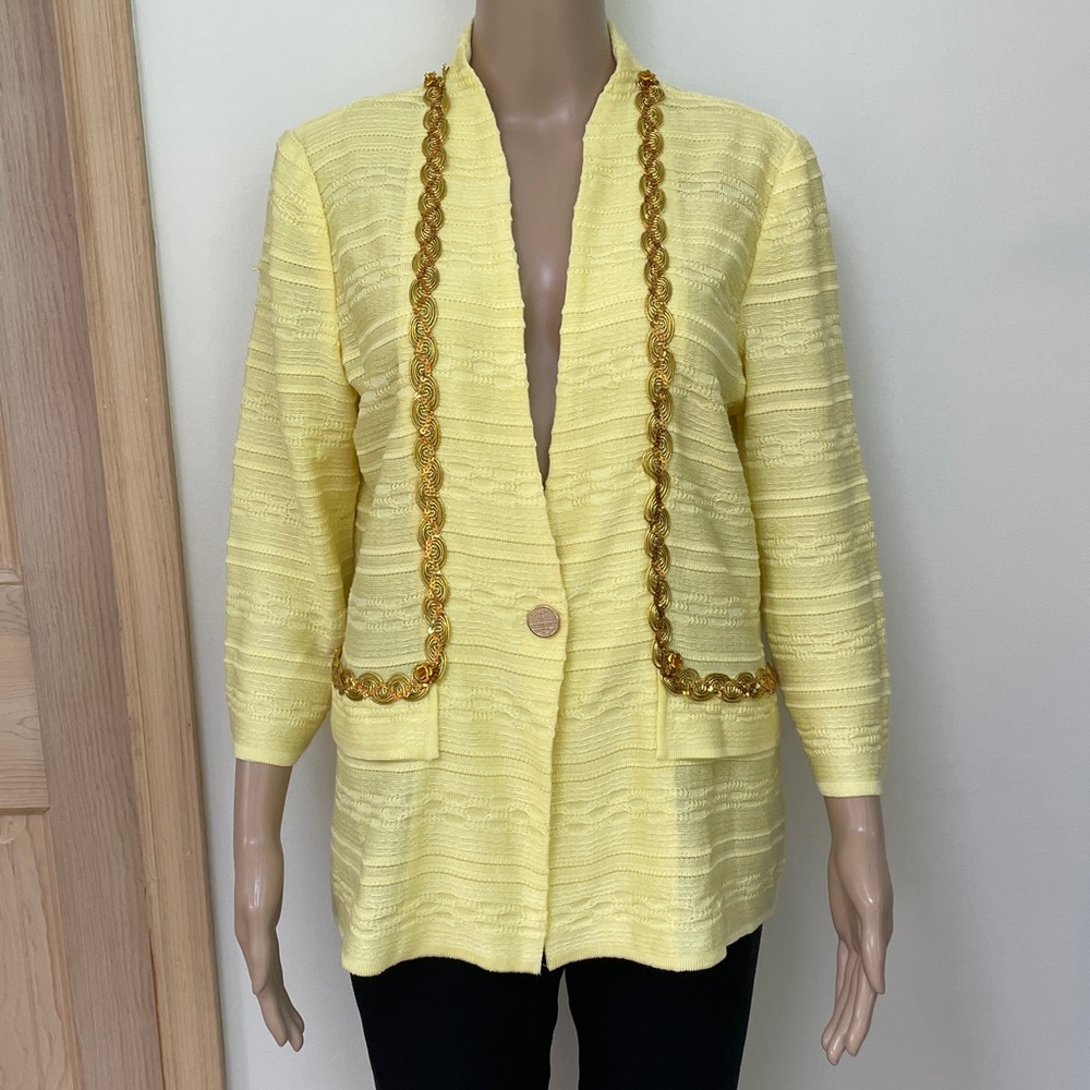 Misook blazer yellow knit cardigan